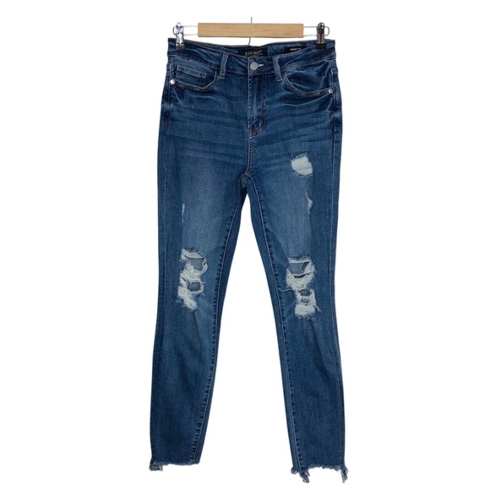 Judy Blue JB8884 Stretchy Medium Wash Distress Ripped  Skinny Fit Jeans 5/27